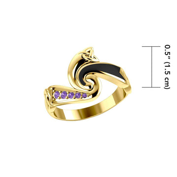 Endless and Modern ~ Celtic Triskele Solid Gold Ring GRI636 - Jewelry